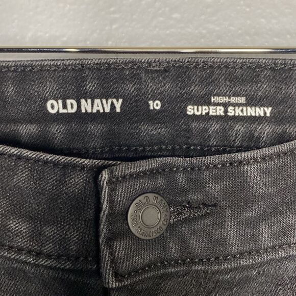 Old Navy Black High Rose Super Skinny Jeans Denim Size 10 - Picture 4 of 11